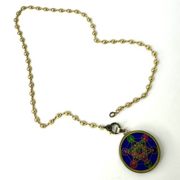 6 Sided Star Pendant Necklace, Pave’ Diamond Clasp - Picture 6 of 8